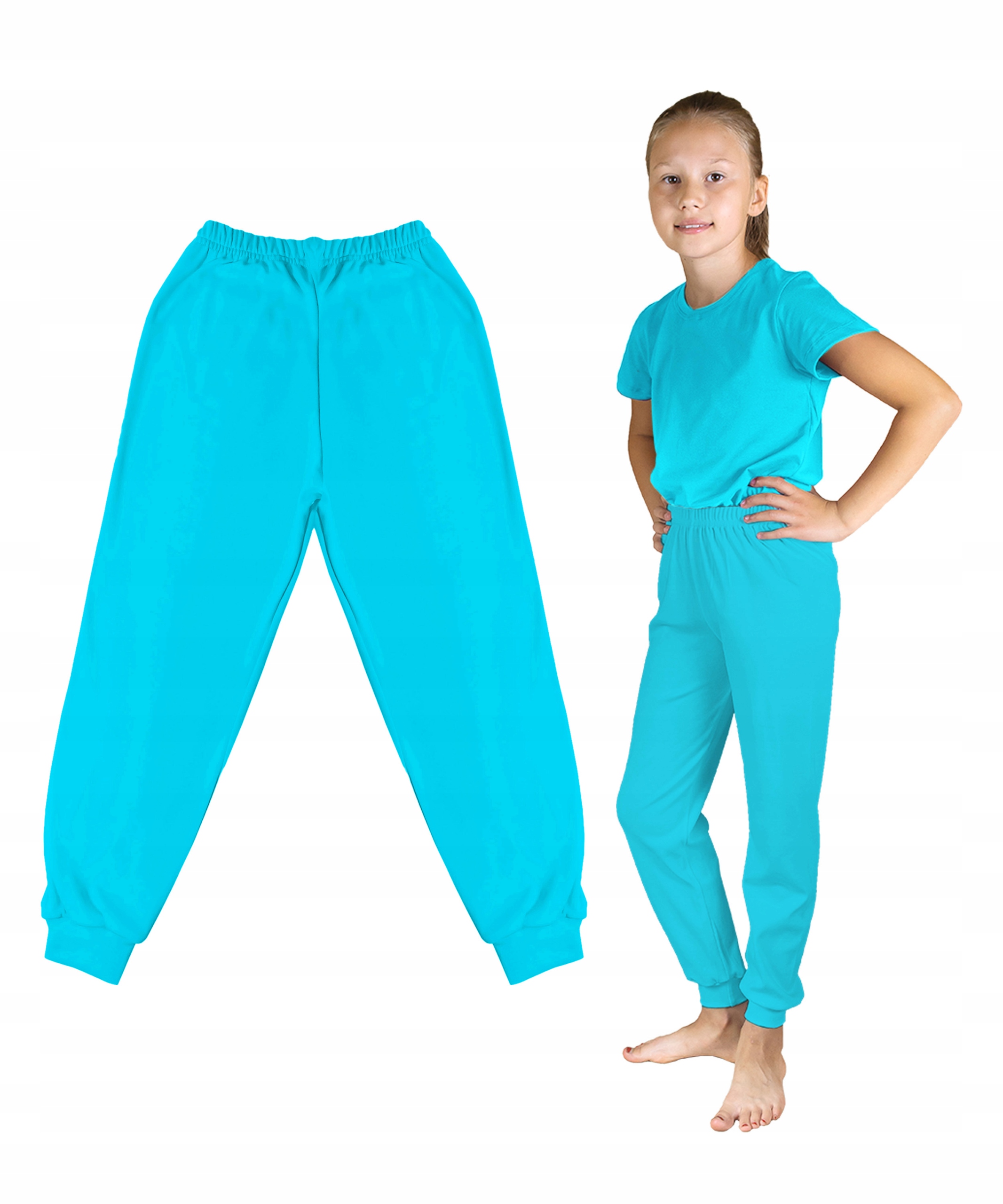 

Spodnie Dziecięce Bawełna Gładkie Sport Dres 128CM