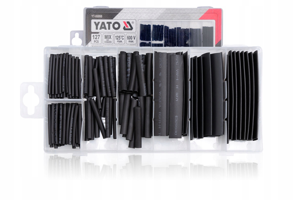 ZESTAW RUREK RURKI TERMOKURCZLIWE 127 SZTUK CZARNE