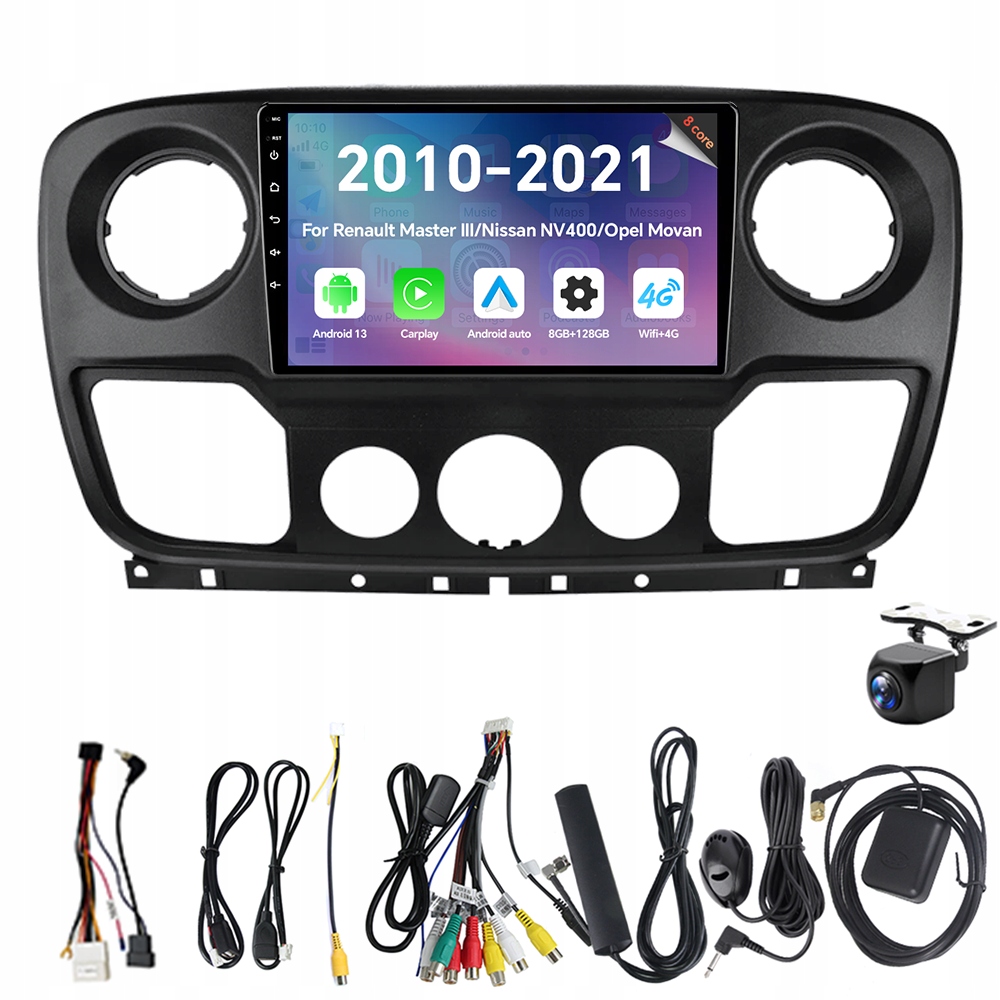 Autorádio Eunavi 2Din s Androidom 13 pre Renault Master/OPEL Movano/Nissan NV400