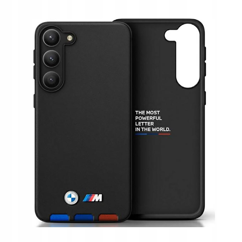 Bmw Leather Hot Stamp Tricolor – Pouzdro pro Samsung Galaxy A54 5G (Černé)