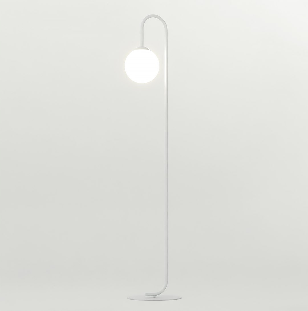 Podlahová lampa Minimal White – štýlové akcentové osvetlenie