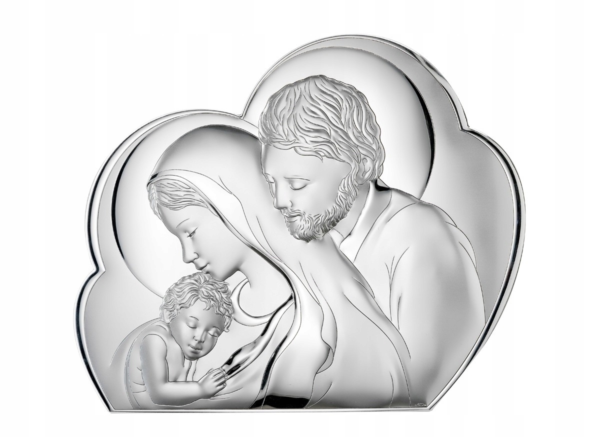 Gravírování Bonus Stříbrný obrázek Svatá rodina Obraz jako Dárek