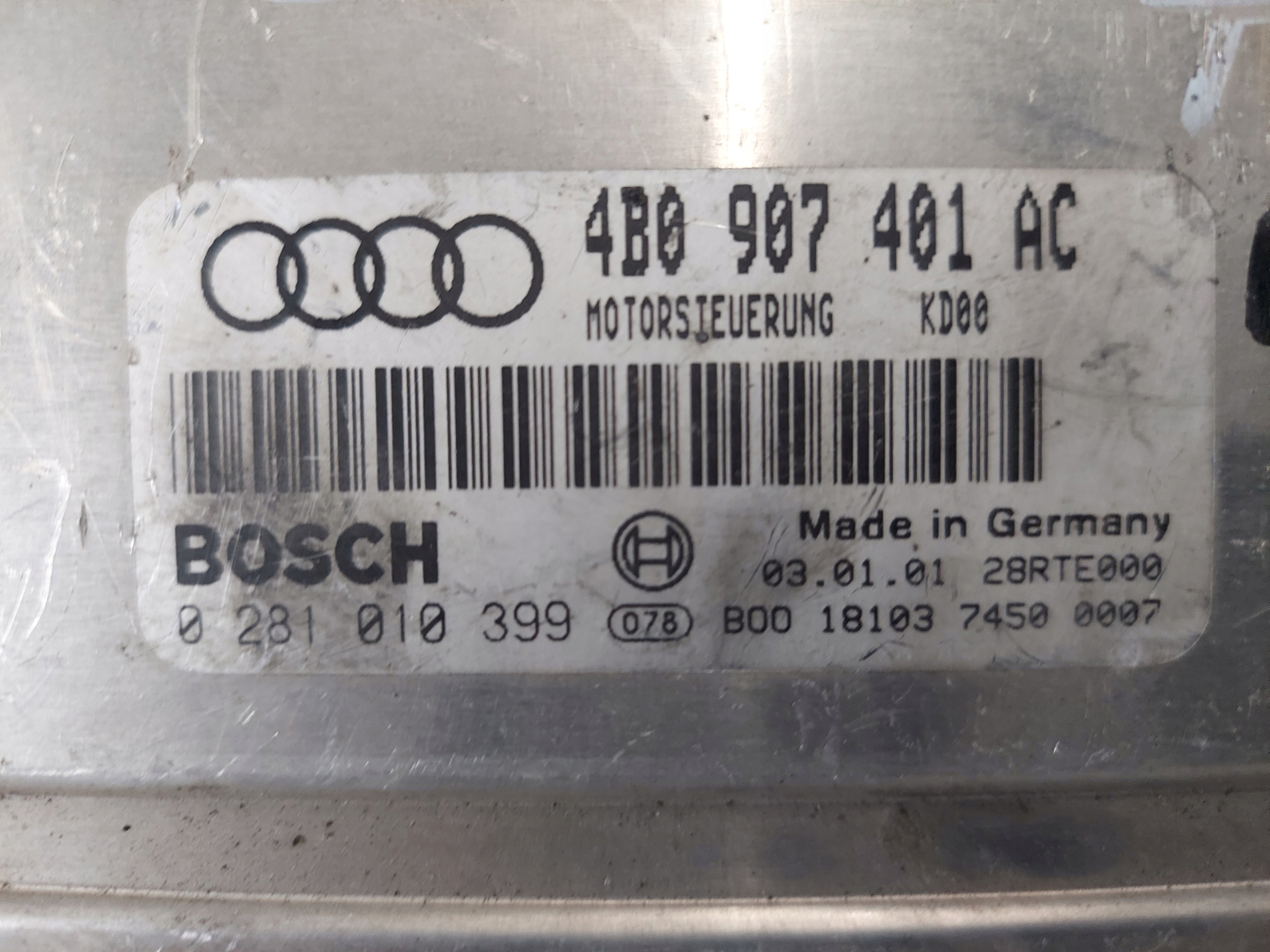 A6 C5 2.5 TDI 4B0907401AC unité de commande électronique uce moteur