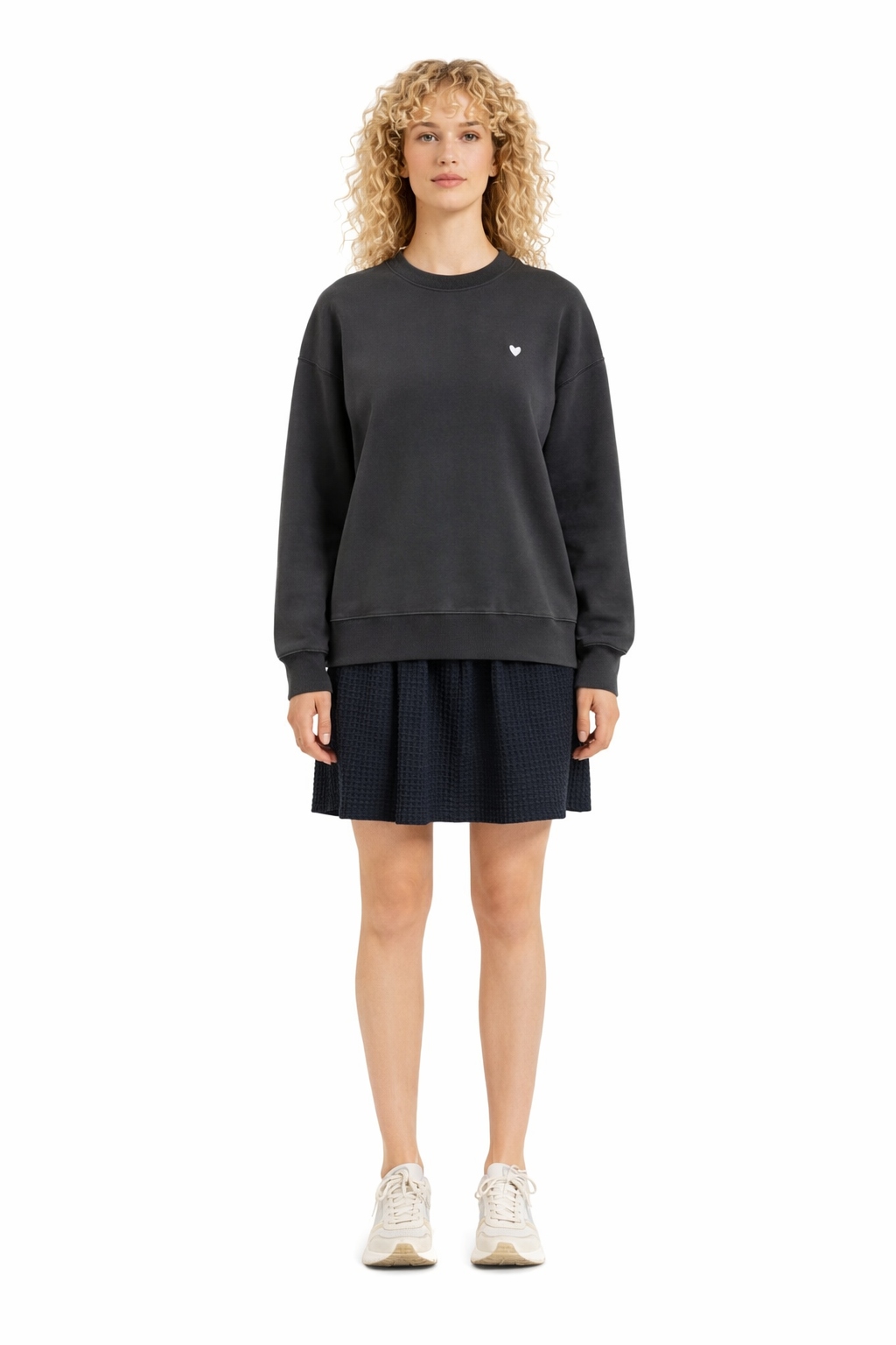 Šedá Dámská Mikina S Dlouhým Rukávem A Srdcem M 1I4A