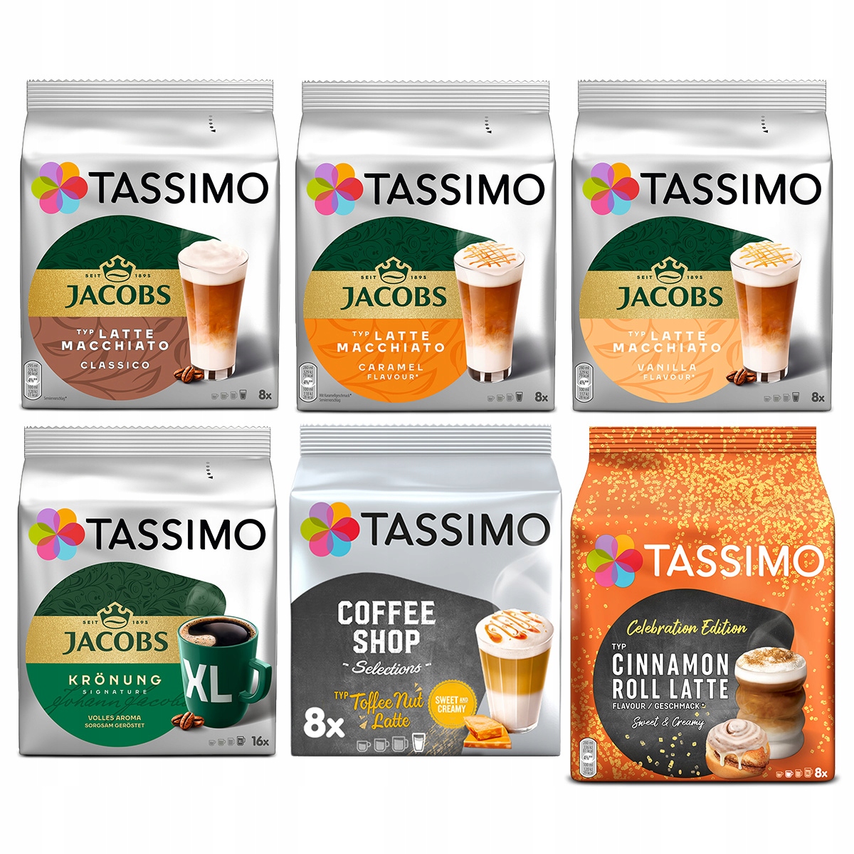 Kapsułki Tassimo Latte Macchiato, Kronung, smakowe 5+1 opakowanie Gratis!