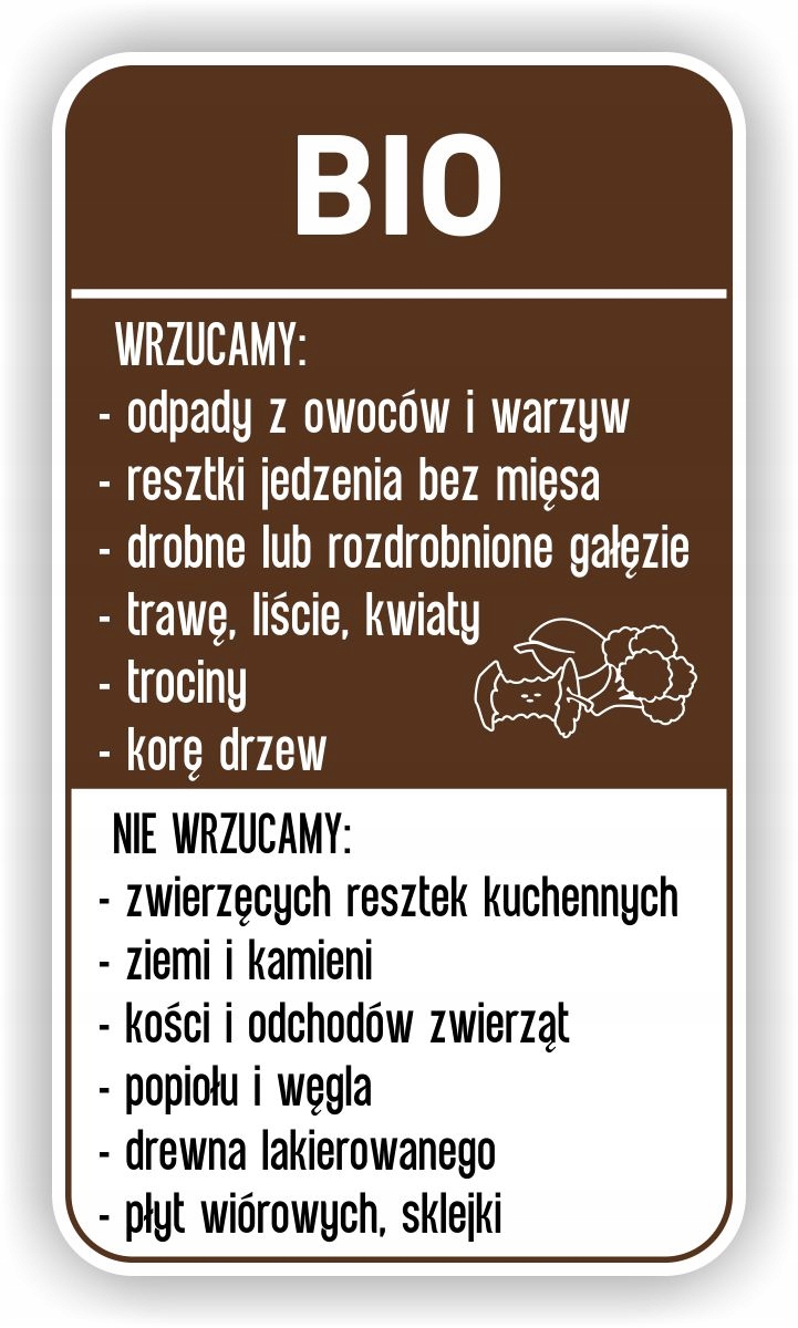 

Naklejka Na Kosz duża Bio segregacja śmieci 30cm