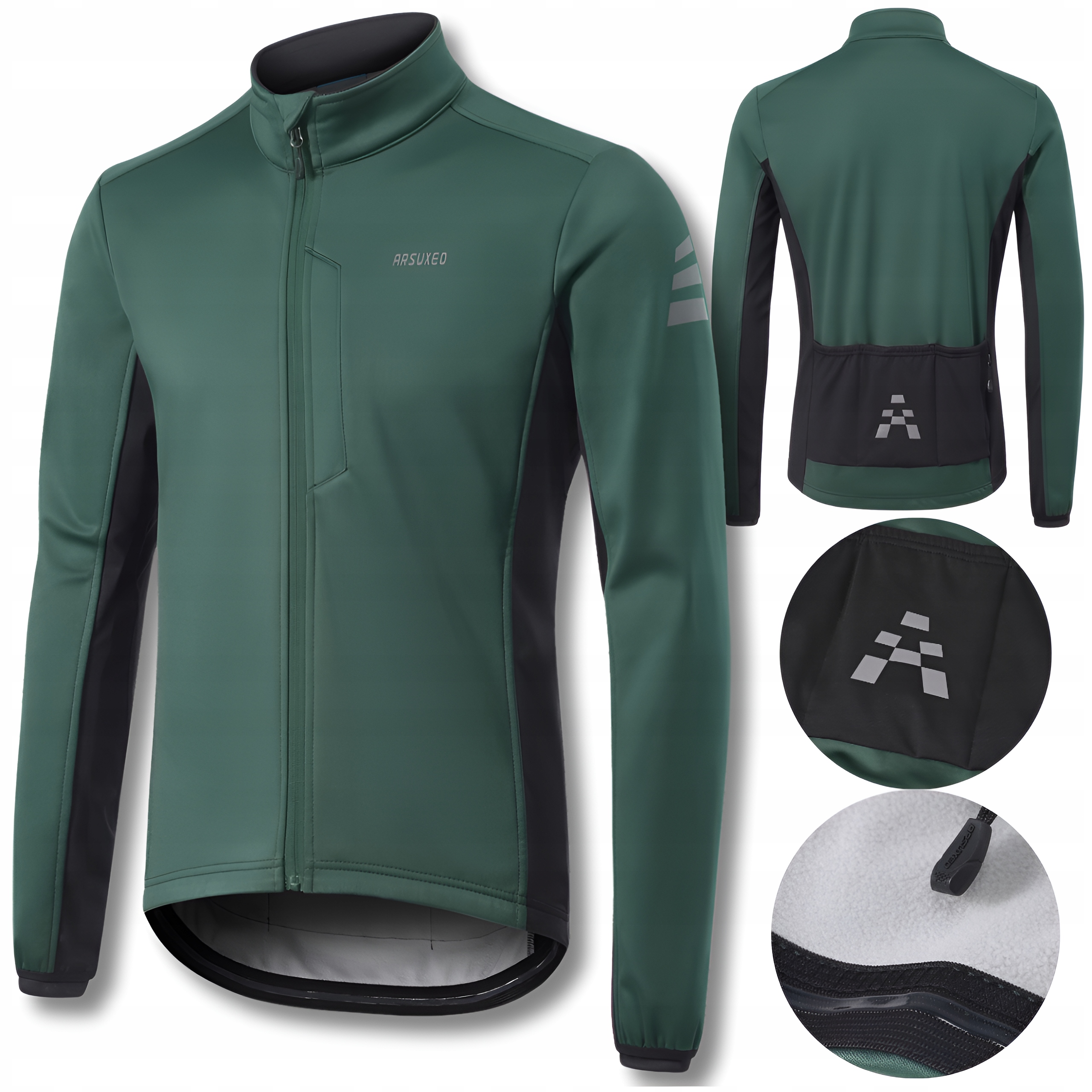 KURTKA ROWEROWA MĘSKA ZIMOWA SOFTSHELL NA ROWER TERMOAKTYWNA TZ ARSUXEO
