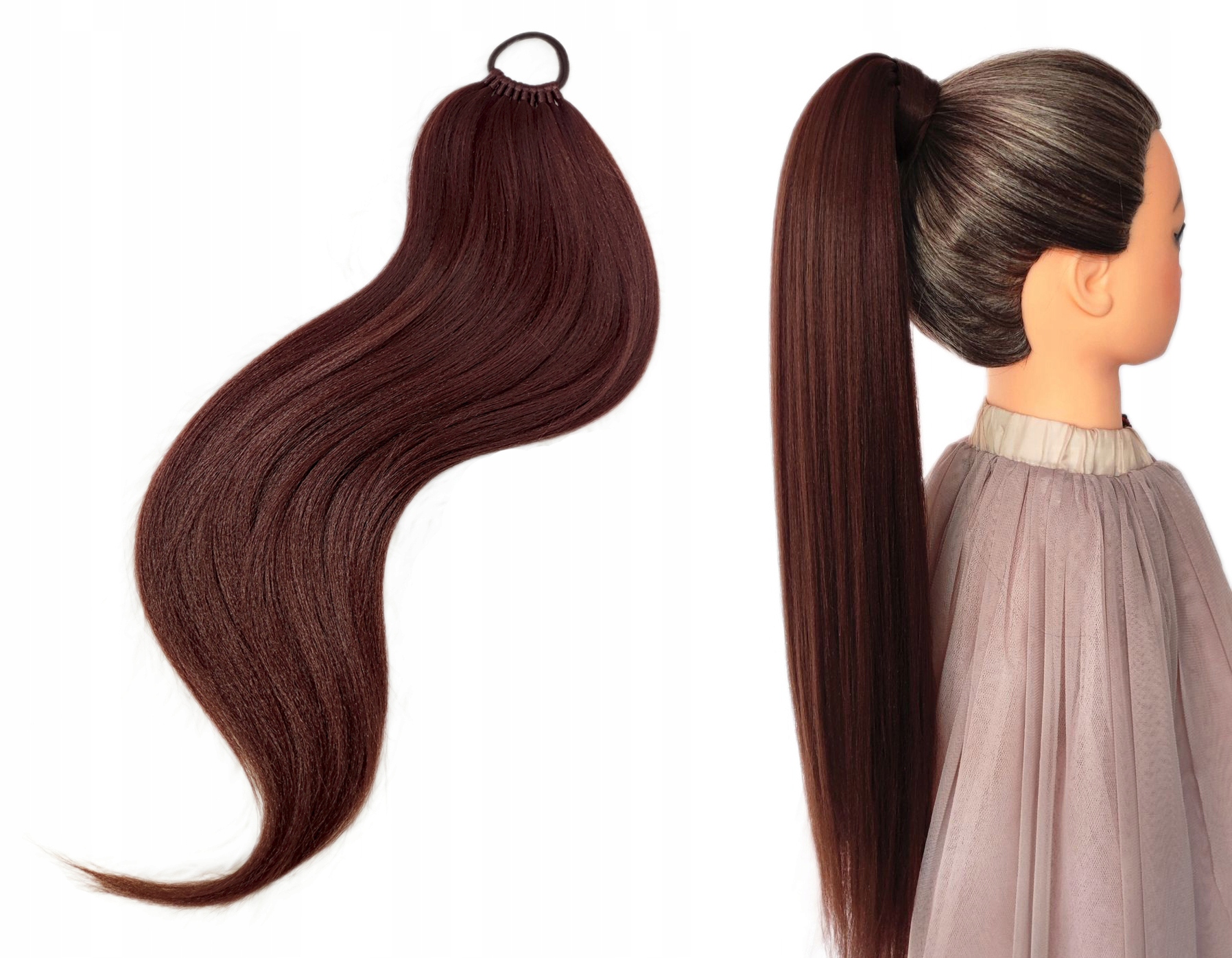 Poník na gumičce, Příčesek, tmavě kaštanově hnědá, Kaštanová Brunetka, 60 cm