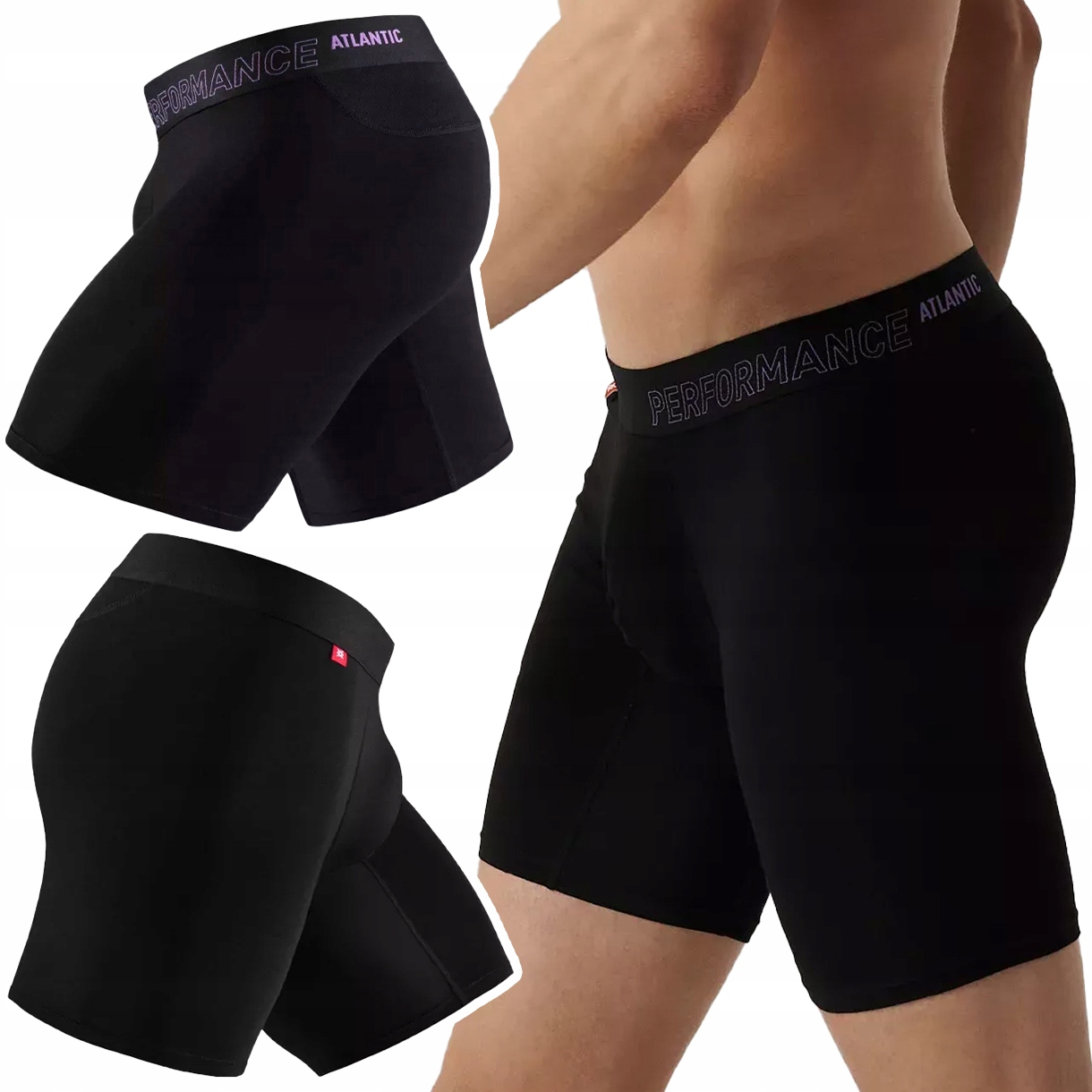 Pánské Boxerky Atlantic s dlouhou nohavičkou, Bambusové Sportovní XL