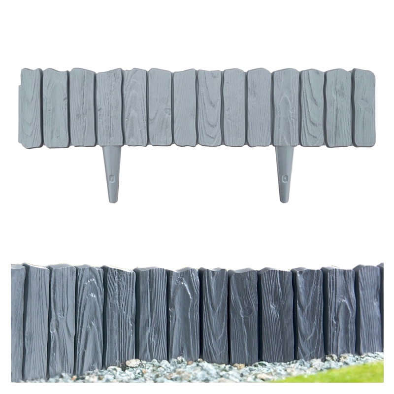 Palisada ogrodowa płotek obrzeże trawnikowe 812 cm Wood Grafit