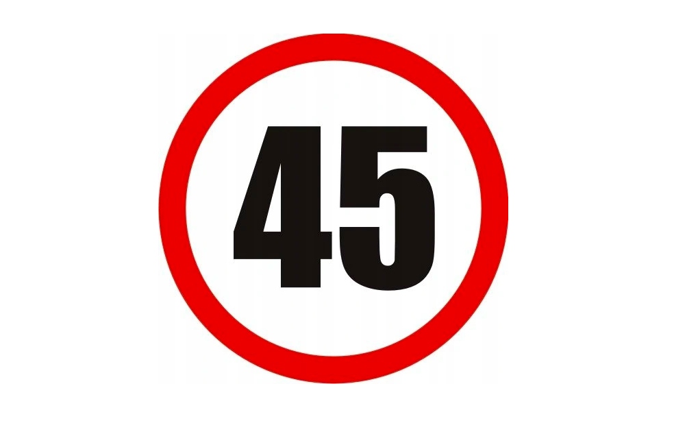 

Naklejka z ograniczeniem prędkości 45km/h