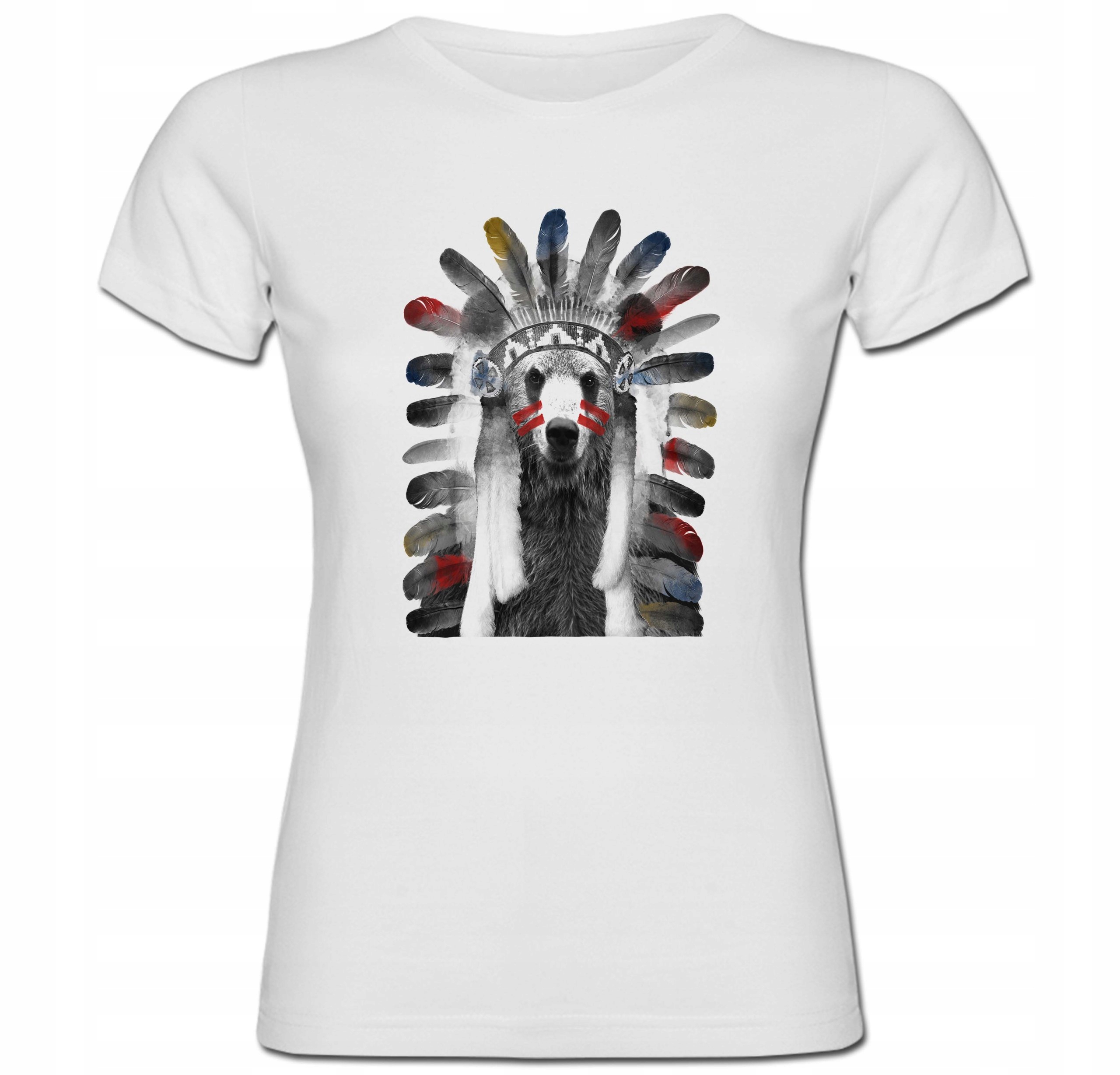 

Tshirt damski Miś Misiek Bear Indianin Pióropusz M