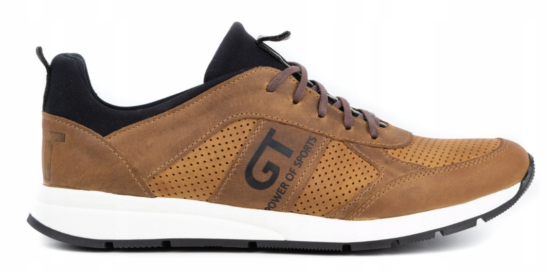 Pánské polobotky casual z přírodní kůže 2111P, světle hnědá barva, velikost 45