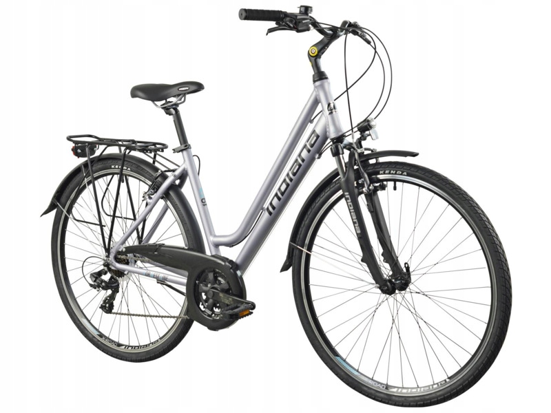 Rower trekkingowy Indiana X-Road 1.0 D15 28 cali damski Srebrno-czarny