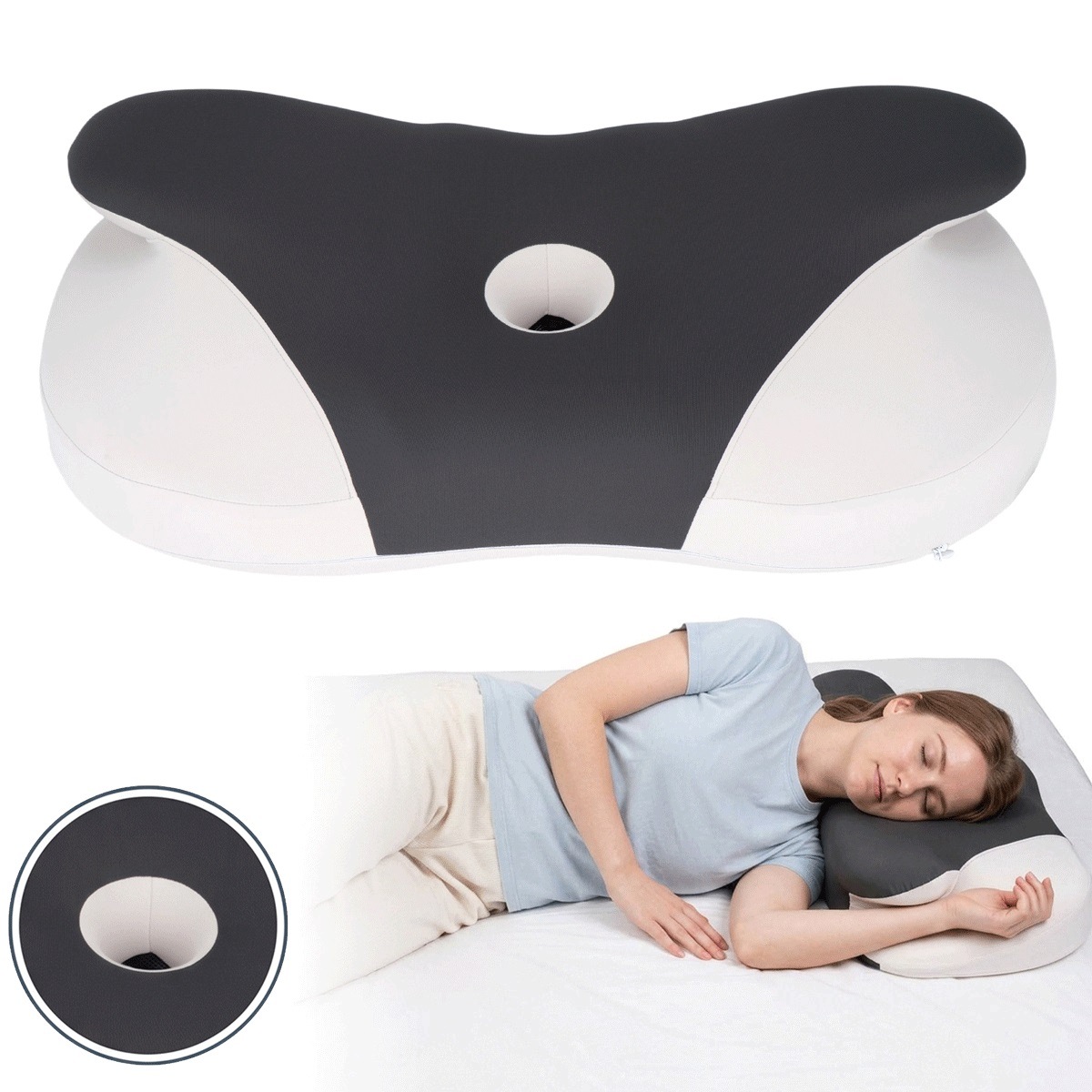 Poduszka Memory Foam Do Spania Z Wymienną Poszewką Ergonomiczna 61x35x12 Cm