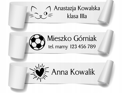 

Metki Imienne Wszywki Imienne Nylon