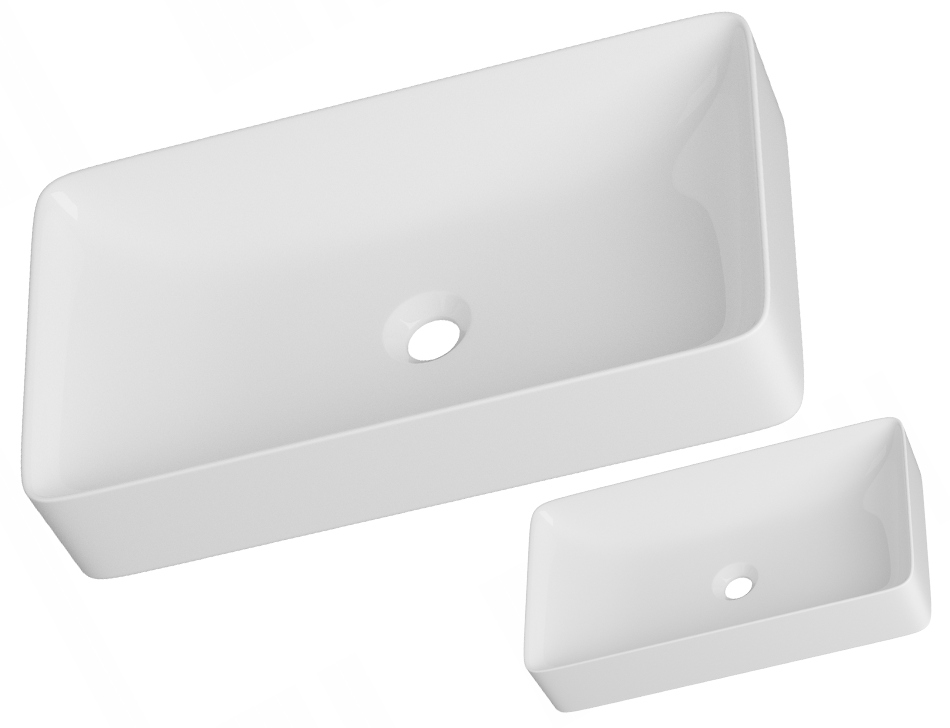 Obdĺžniková Umývadlová Doska Biela Keramická Kúpeľňová Na Dosku Lumi