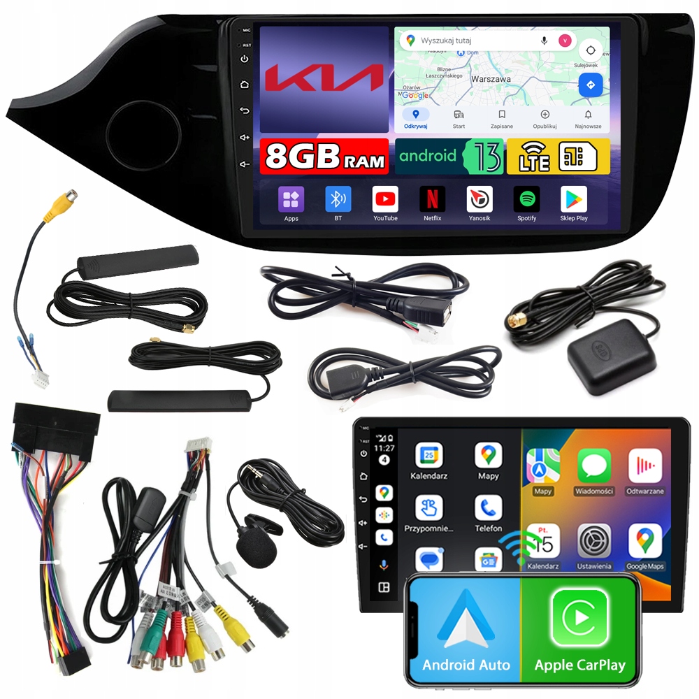 Autorádio Ncs ZQ9 Kia Ceed 2 II 2012-2018 Android Navigace 8GB Lte