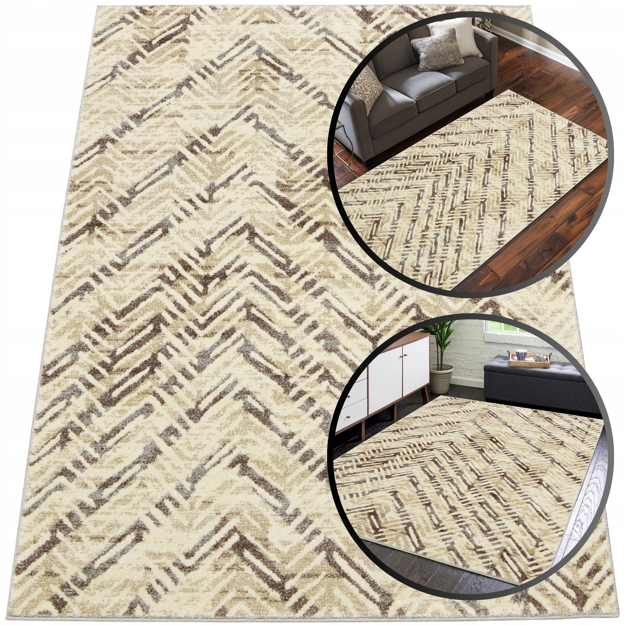 Moderní Koberec Módní Béžový Koberec Do Obývacího Pokoje Adventure 15 mm 160x230