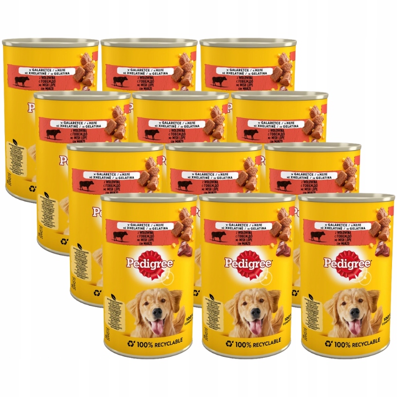 Pedigree Adult krmivo pro dospělé psy s hovězím masem v želé 12x400 g