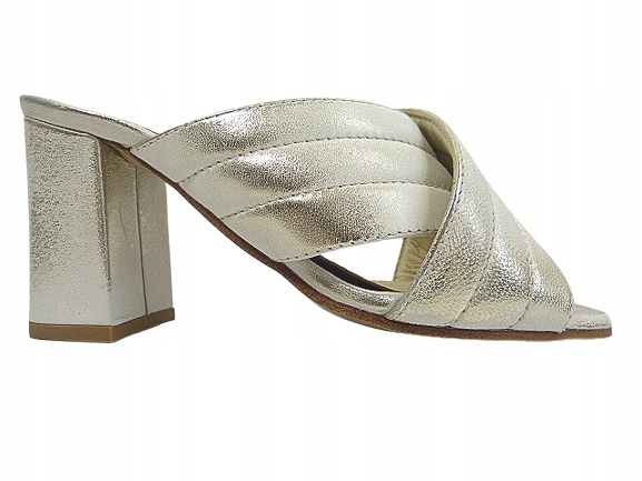 Nazouváky platinová Fabio 36 měkké na podpatku kůže 4