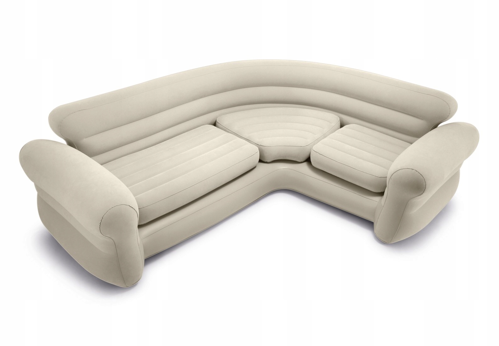Materac dmuchany sofa Intex 68575 narożnik beżowy z podłokietnikiem