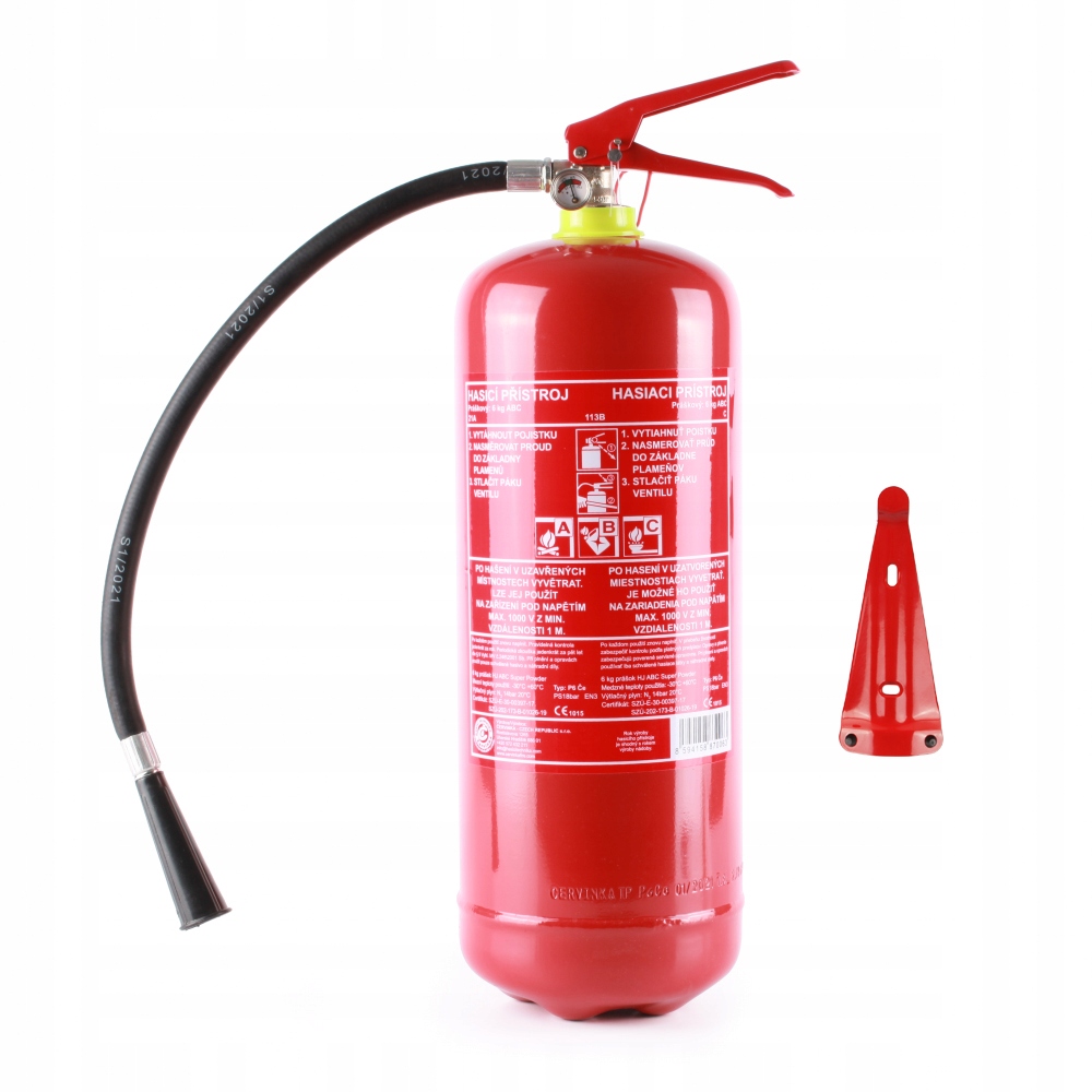 Hasicí přístroj práškový 6kg s revizí (21A, 113B, C)
