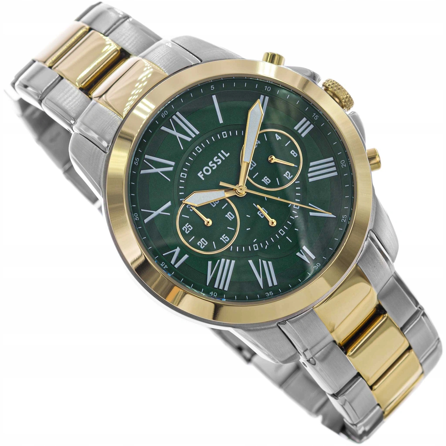 Pánské Hodinky Fossil FS6131 Grant Chronograph Stříbrno-zlaté Na Náramku