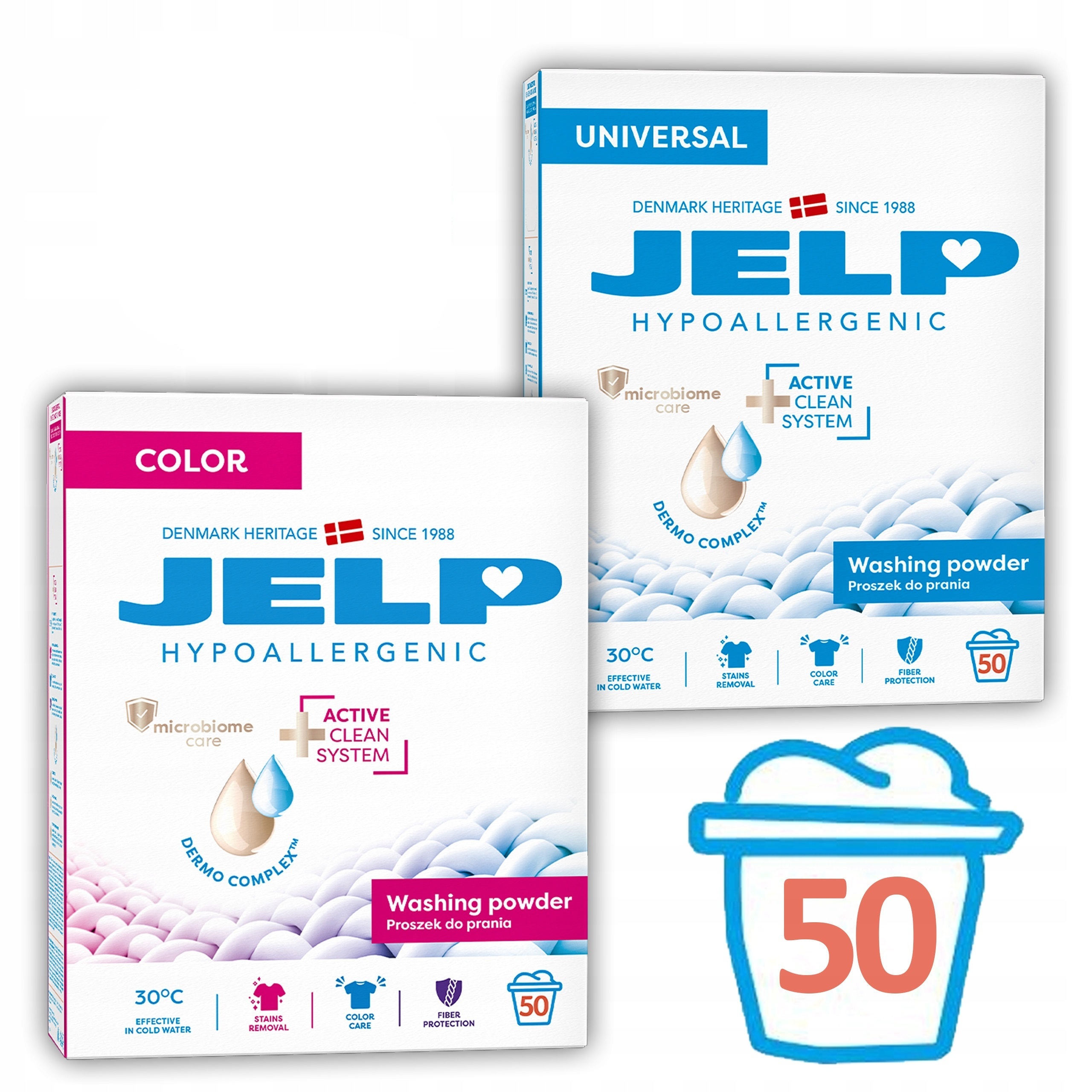 Proszek do prania kolor uniwersal hipoalergiczny 2x3kg aż 100 prań! Jelp