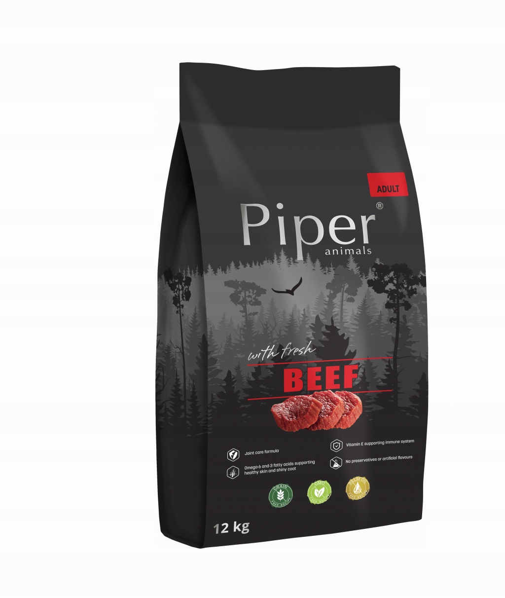 Levně Krmivo krmivo pro psy Piper s hovězím masem 12 kg