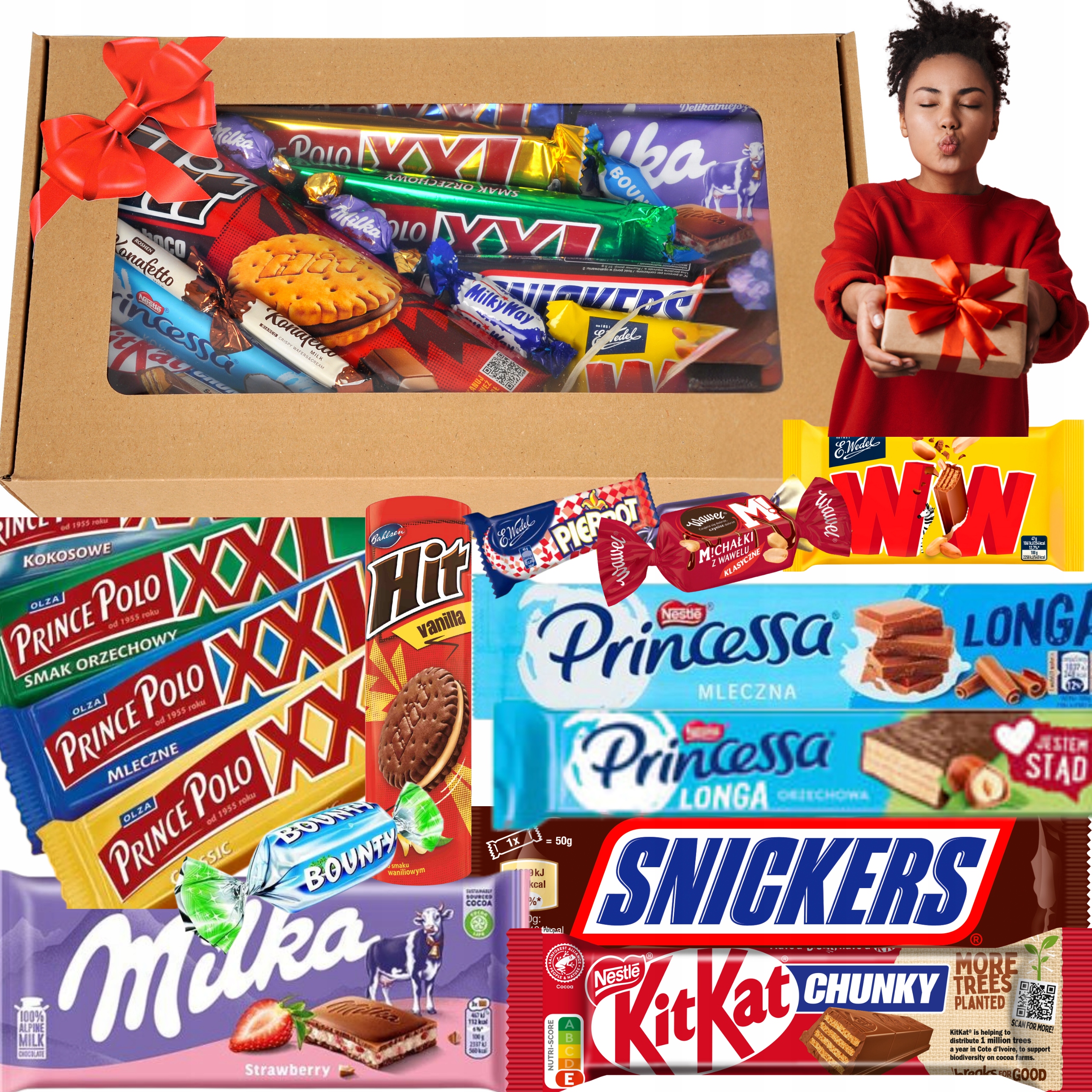 Zestaw Słodyczy Paczka Milka Kinder Urodziny Komunia Imieniny