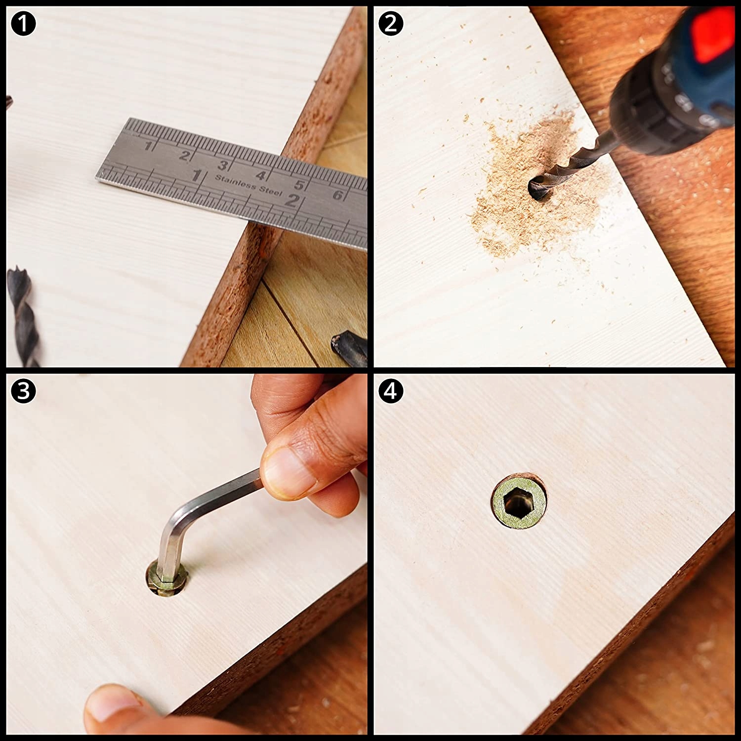 MUFA DWUGWINTOWA WKRĘT DO DREWNA M4/M5/M6/M8/M10 Marka inna