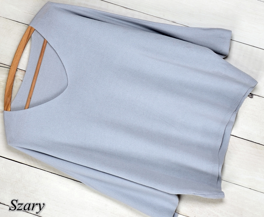 WŁOSKI SWETEREK MIĘCIUTKI SWETER OVERSIZE kolory dekolt V 776 Materiał dominujący modal