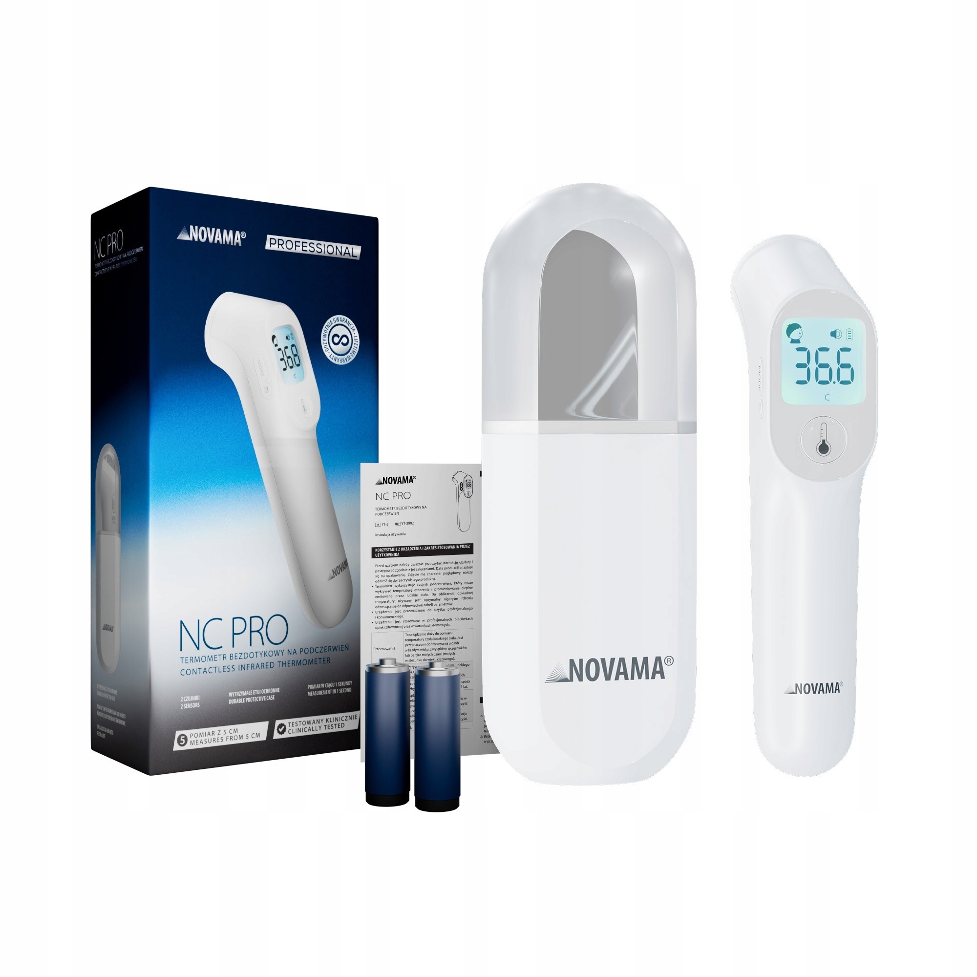 Termometr elektroniczny bezdotykowy z czujnikiem odległości Novama Nc Pro