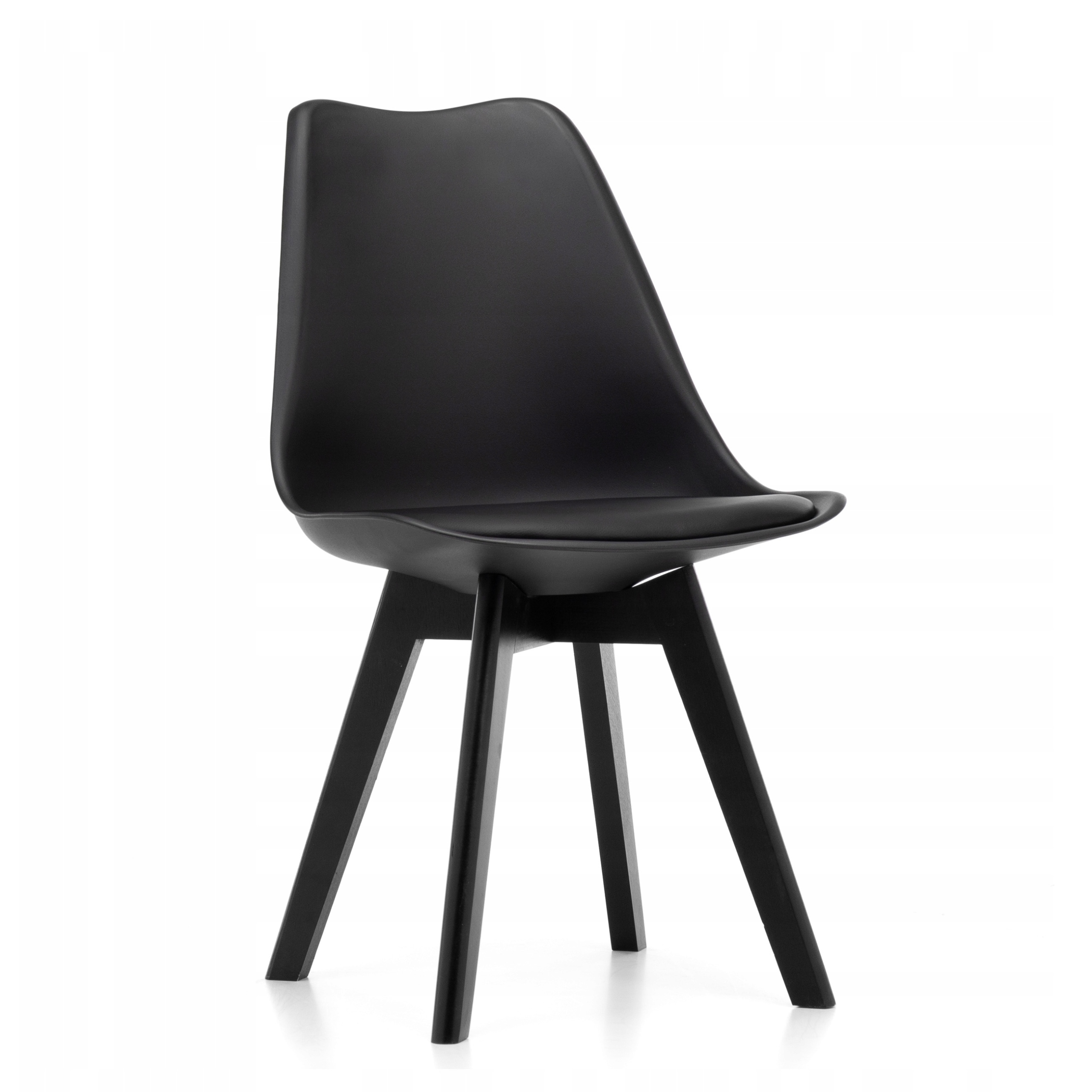 Krzesło Skandynawskie Z Poduszką Dsw Dublin Czarny Nogi Czarne