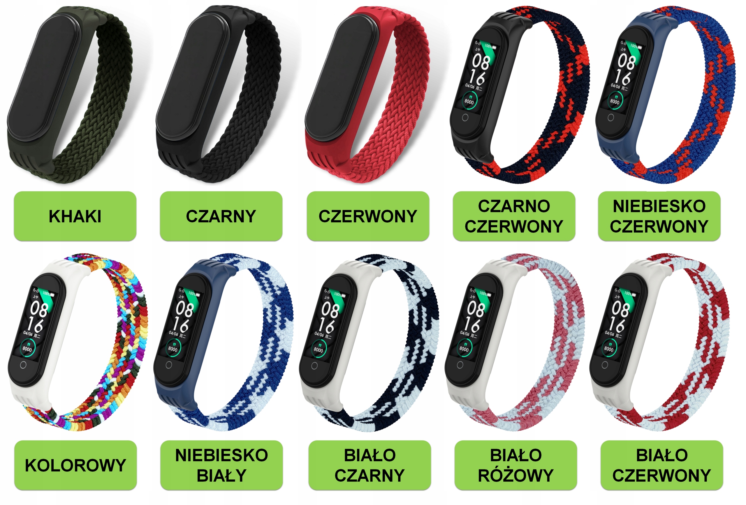 PASEK OPASKA do XIAOMI MI BAND 3/4/5/6 MEGA KOLORY Producent Diamante