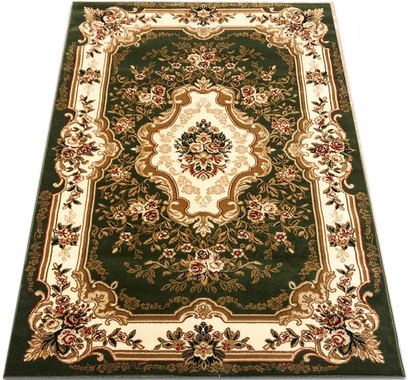 Koberec 300x400 3x4 4x3 Klasický Zelený Tkaný Koberec Do Obývačky Tradičný