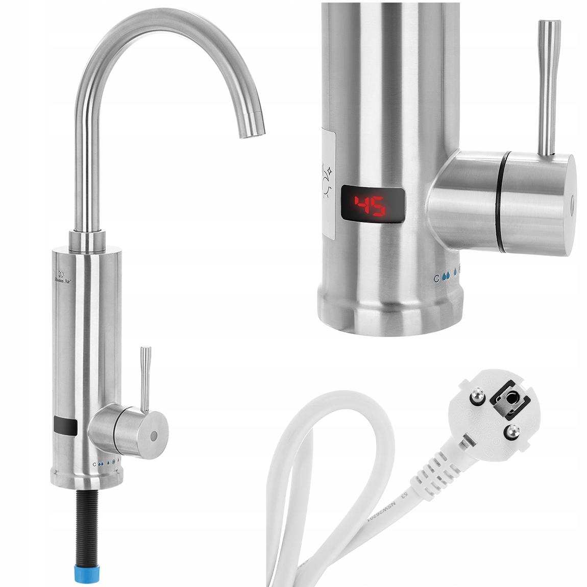 Elektrický průtokový ohřívač vody s kohoutkem Mission Air Twist 3,3 kW LCD