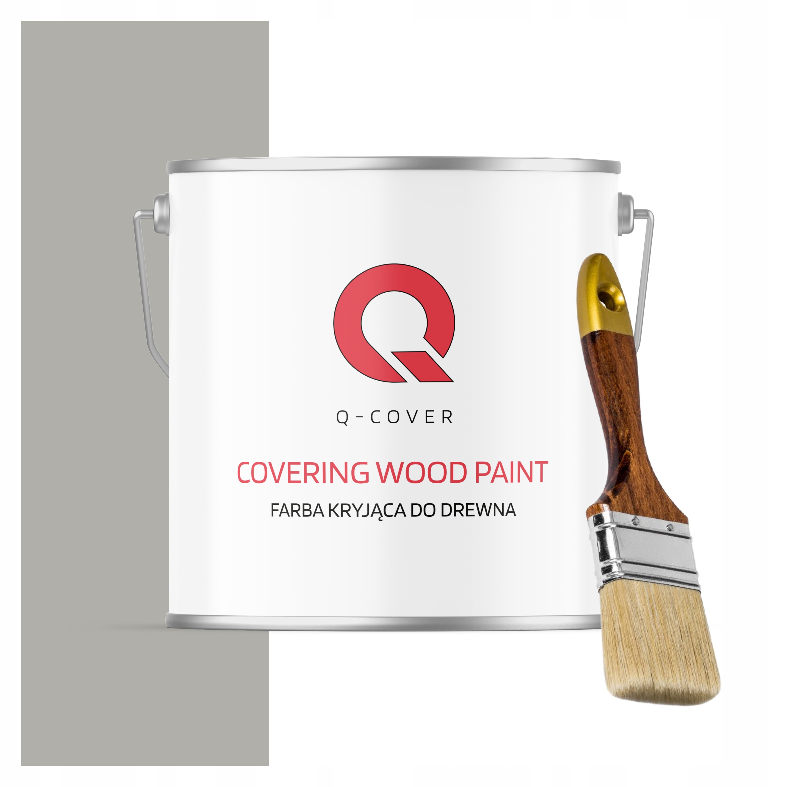 Kryjąca Farba Do Drewna Renowacji 5L Satyna Kolor Szary Agatowy Pędzel Uv