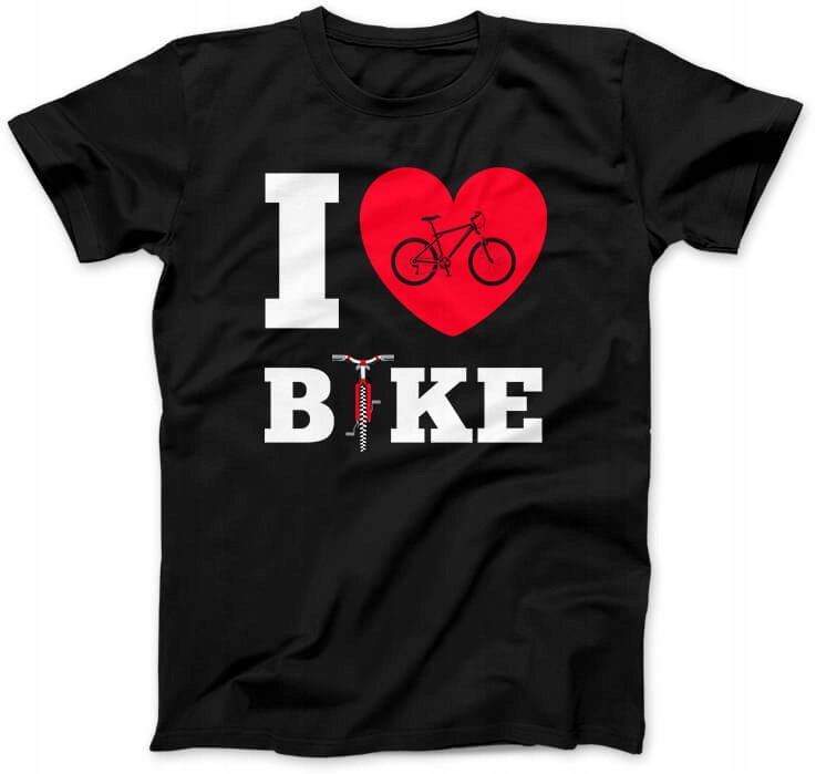 

Koszulka na Rower, Czas Wolny I Love Bike Czarna