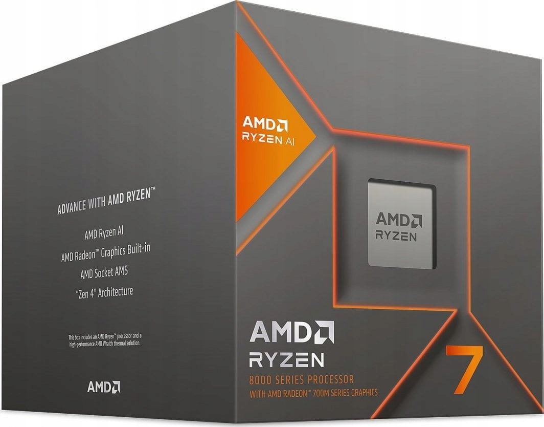 AMD Ryzen 7 8700G (3.80 GHz, 24 MB, 65W, AM5) Box, with Wraith Stealth Cooler — 3