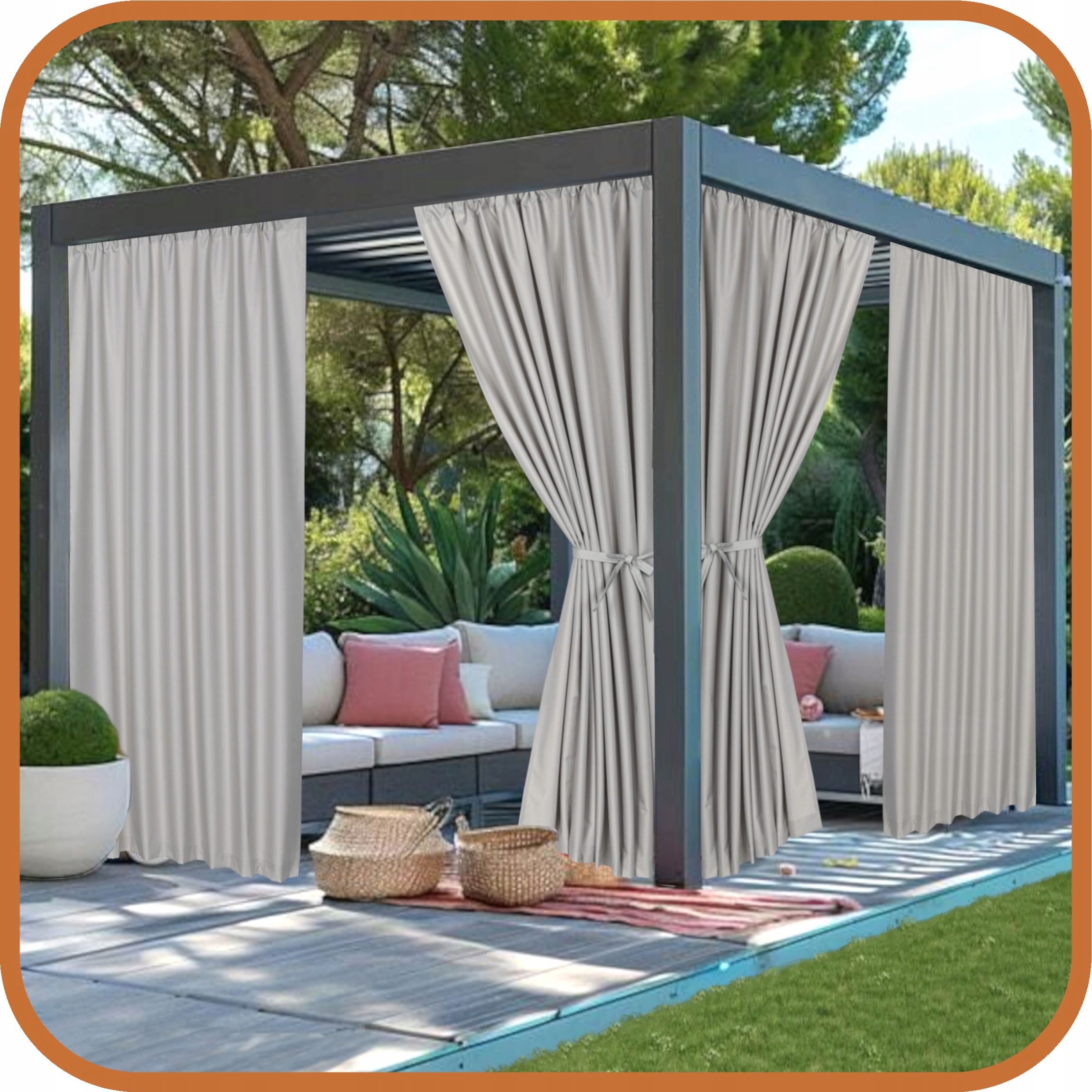 ZASŁONA TARASOWA OGRODOWA ZASŁONY TARASOWE OGRODOWE T 155x280 jasnoszara Liczba ścianek bocznych brak