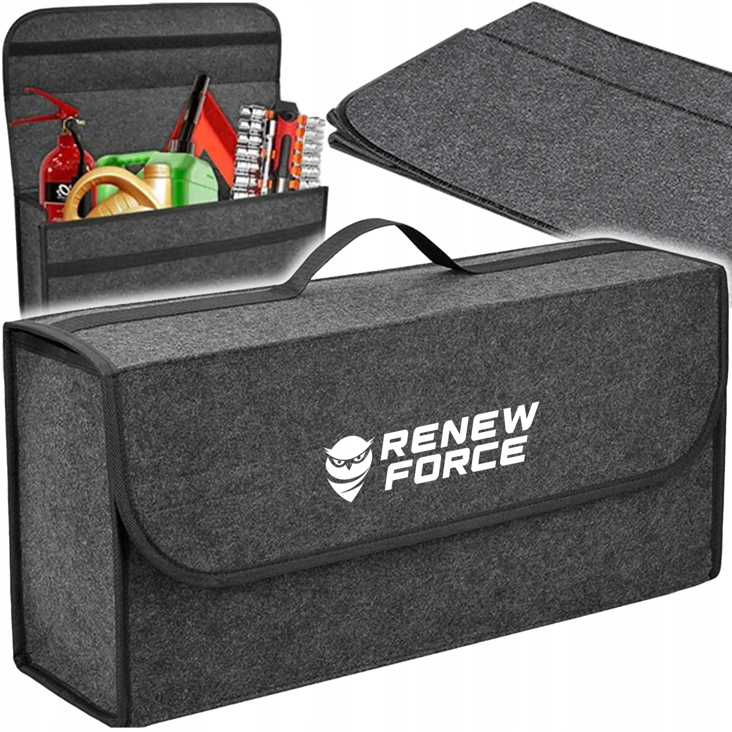 Organizer do bagażnika Renew Force filcowy zamykany 50x17 cm