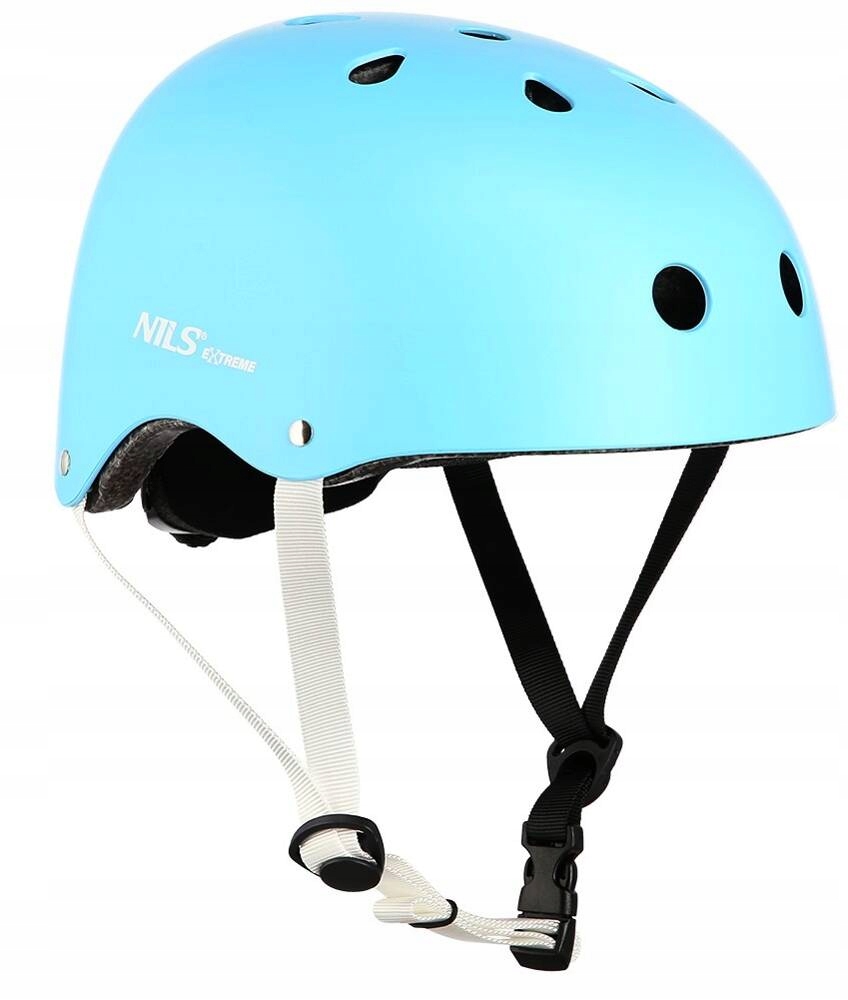 Kask na rower ochraniacz na głowę Regulacja rozmiar 48-52cm niebieski Nils
