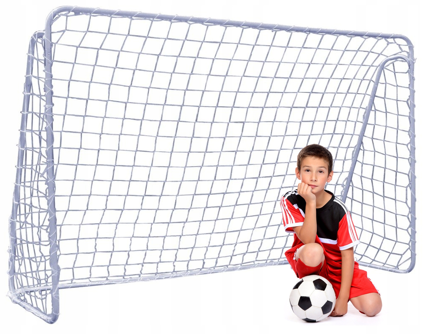 2 BRAMKI PIŁKARSKIE 240x150cm METALOWE DUŻE BRAMKA SIATKA Zestaw Piłkarski Liczba elementów w zestawie 2