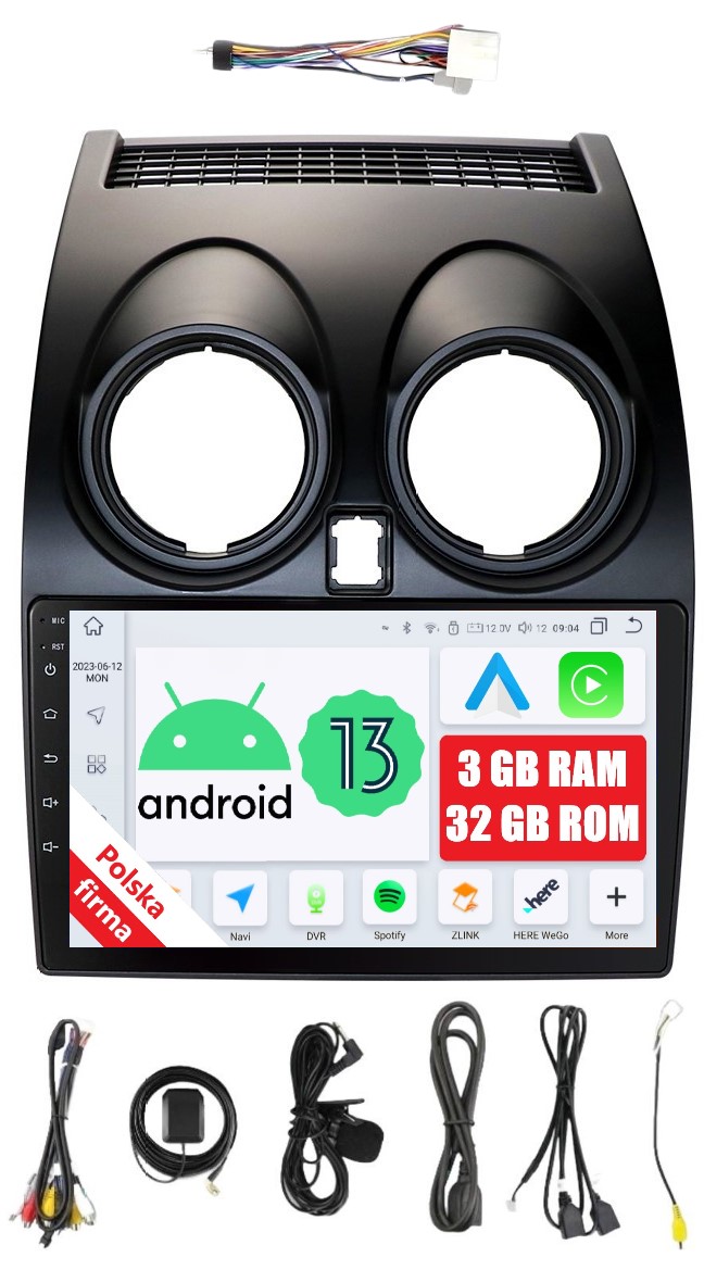 Rádio 2DIN Navigace Android Nissan Qashqai 3/32 Gb Dsp Carplay