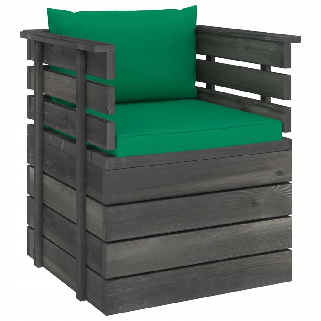 VidaXL Ogrodowy fotel z palet z poduszkami, drewno