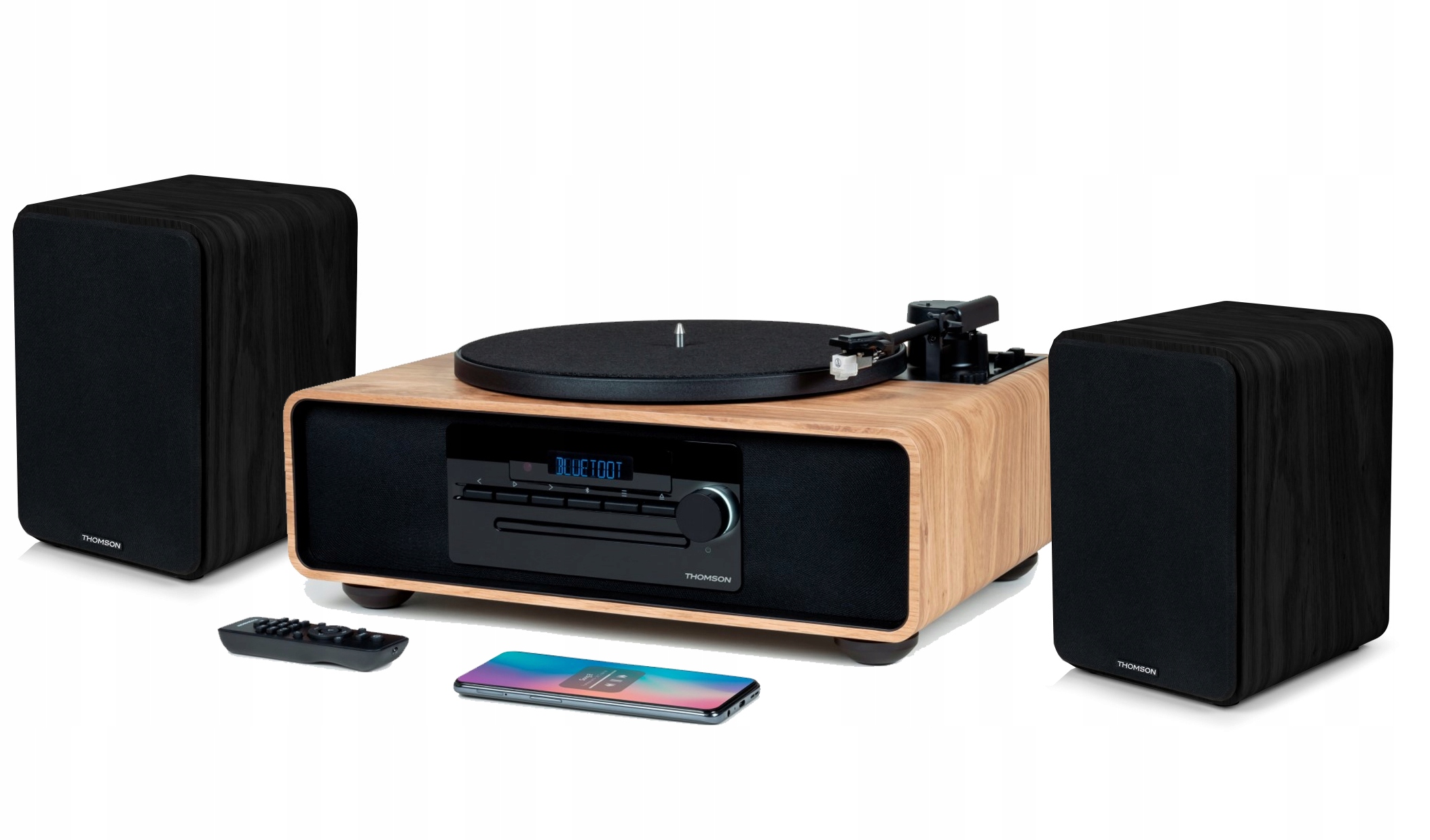 Gramofonem s Bluetooth Fm reproduktory přehrává CD/MP3 Thomson MIC300TT600DUO