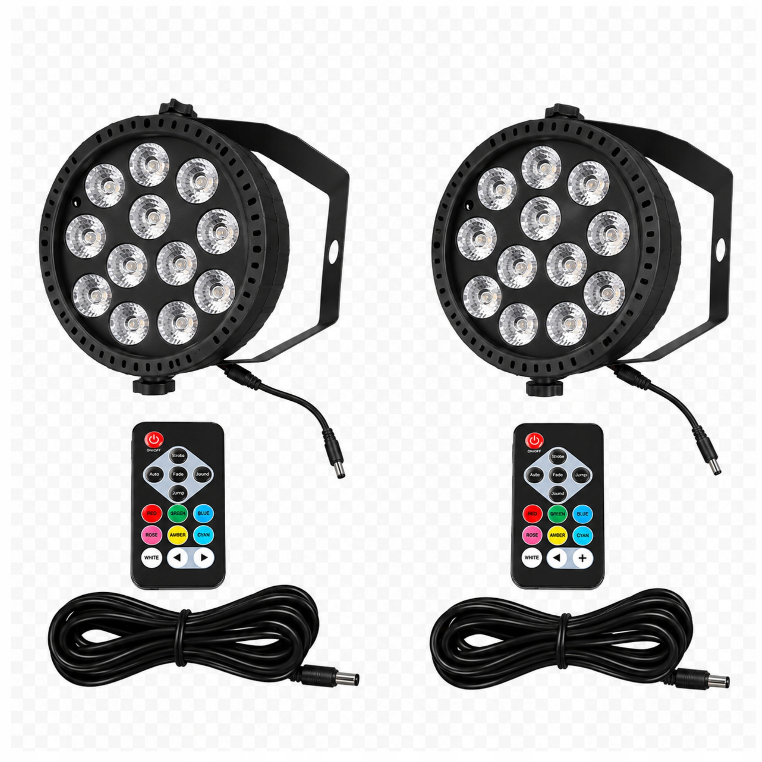 Led světlomety Par Rgb Scénické Akumulátorové Rtktoup 2 ks (36W, Dálkový Ovladač)