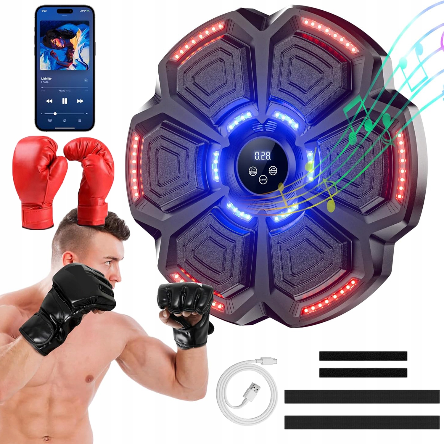 Music Boxing Machine Bluetooth Tréninková Boxovací Arkádová Deska